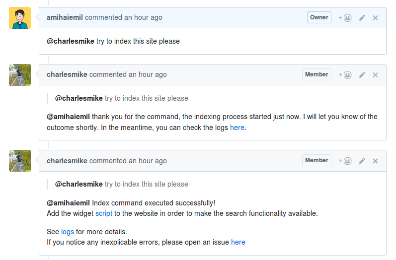 Index site command